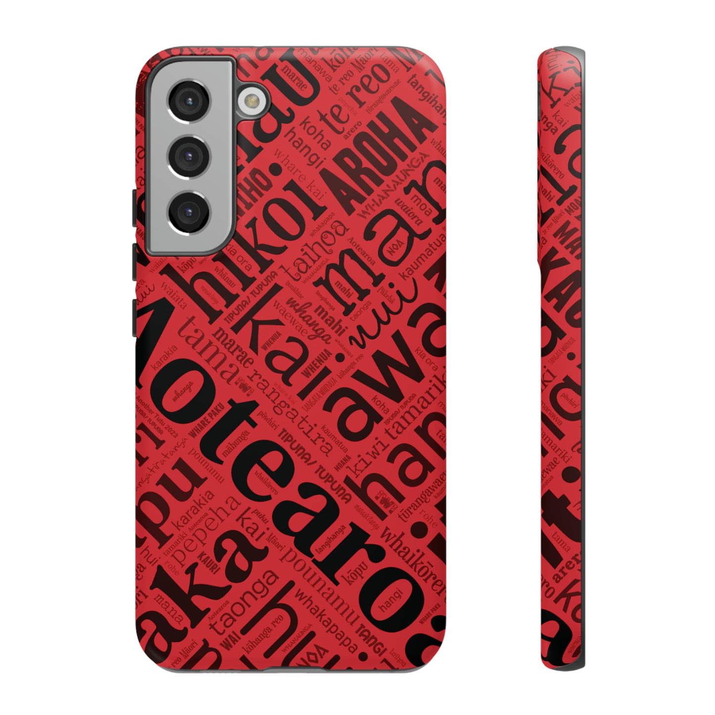 Red Māori Word Art Tough Phone Case for Samsung