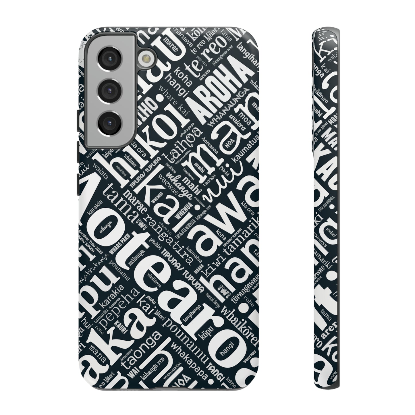 Black Māori Word Art Tough Phone Case for Samsung