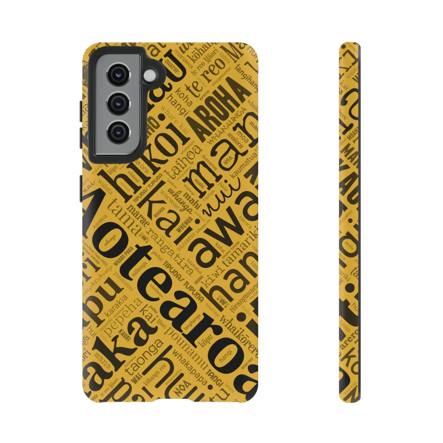 Yellow Māori Word Art Tough Phone Case for Samsung