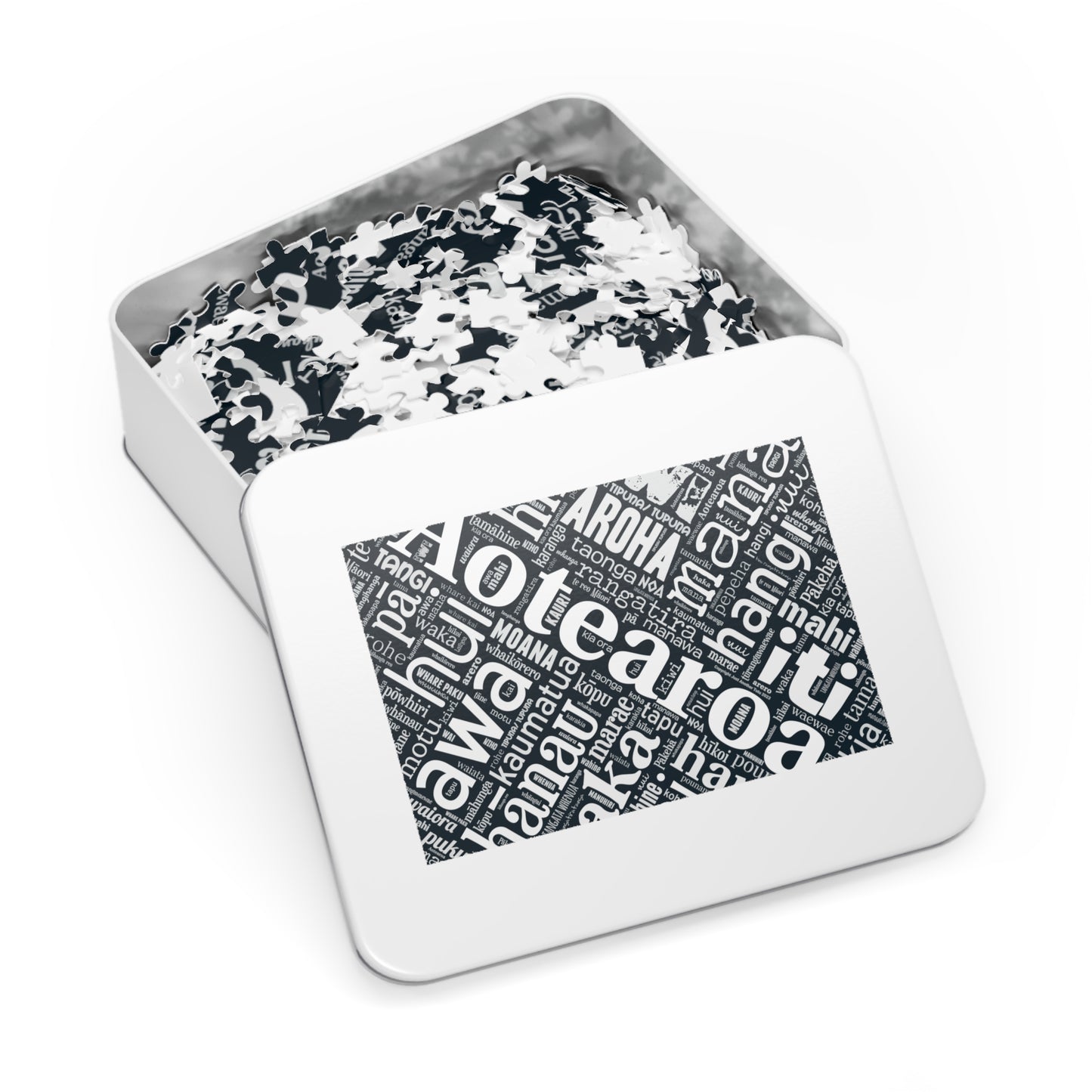 Black Māori Word Art Puzzle