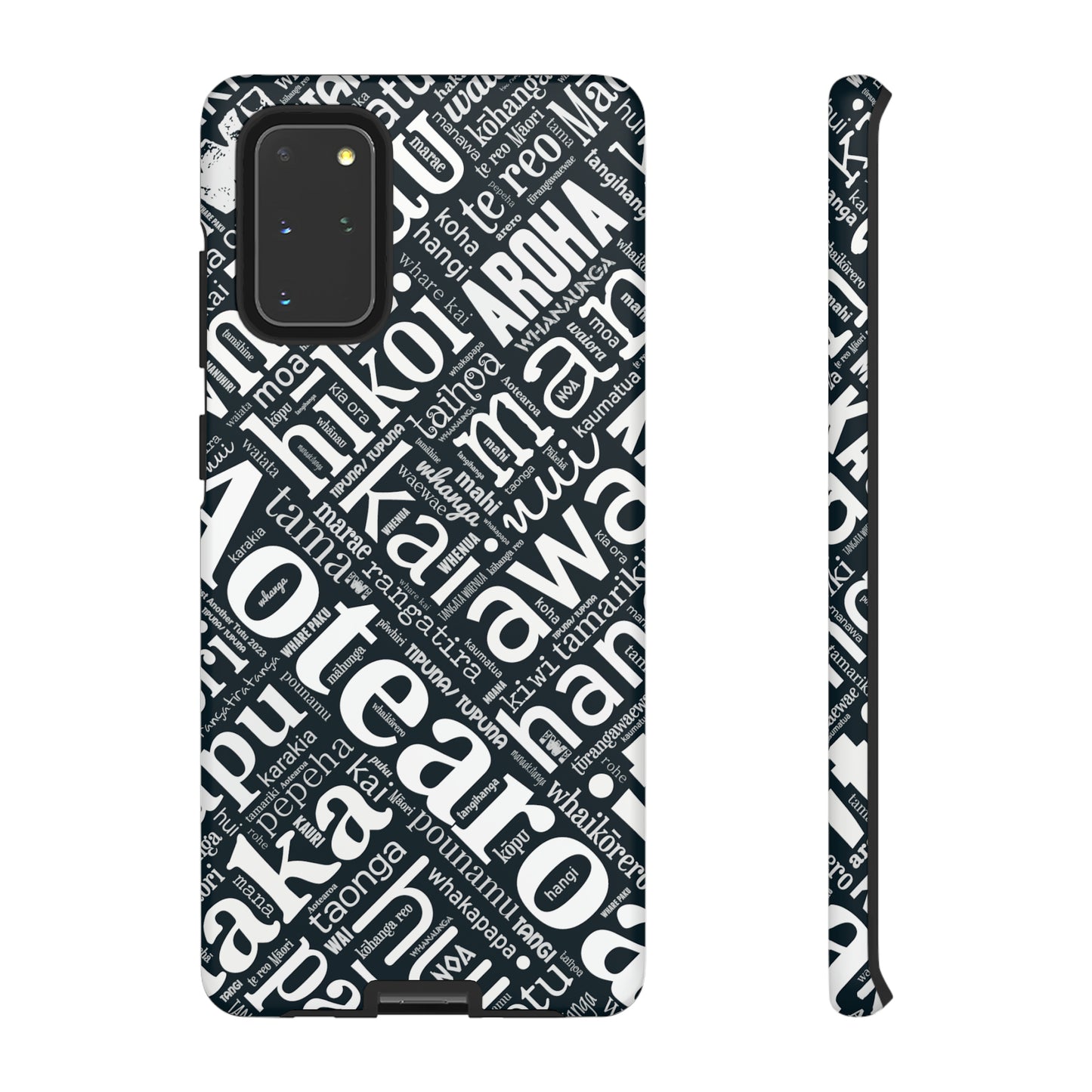 Black Māori Word Art Tough Phone Case for Samsung