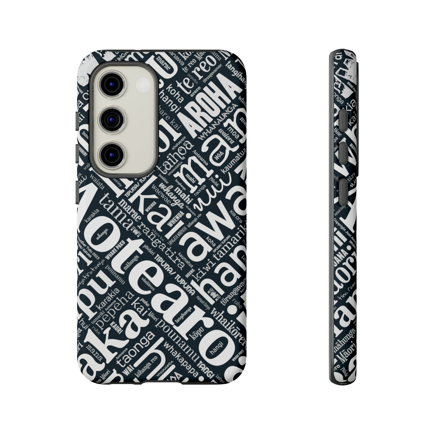 Black Māori Word Art Tough Phone Case for Samsung