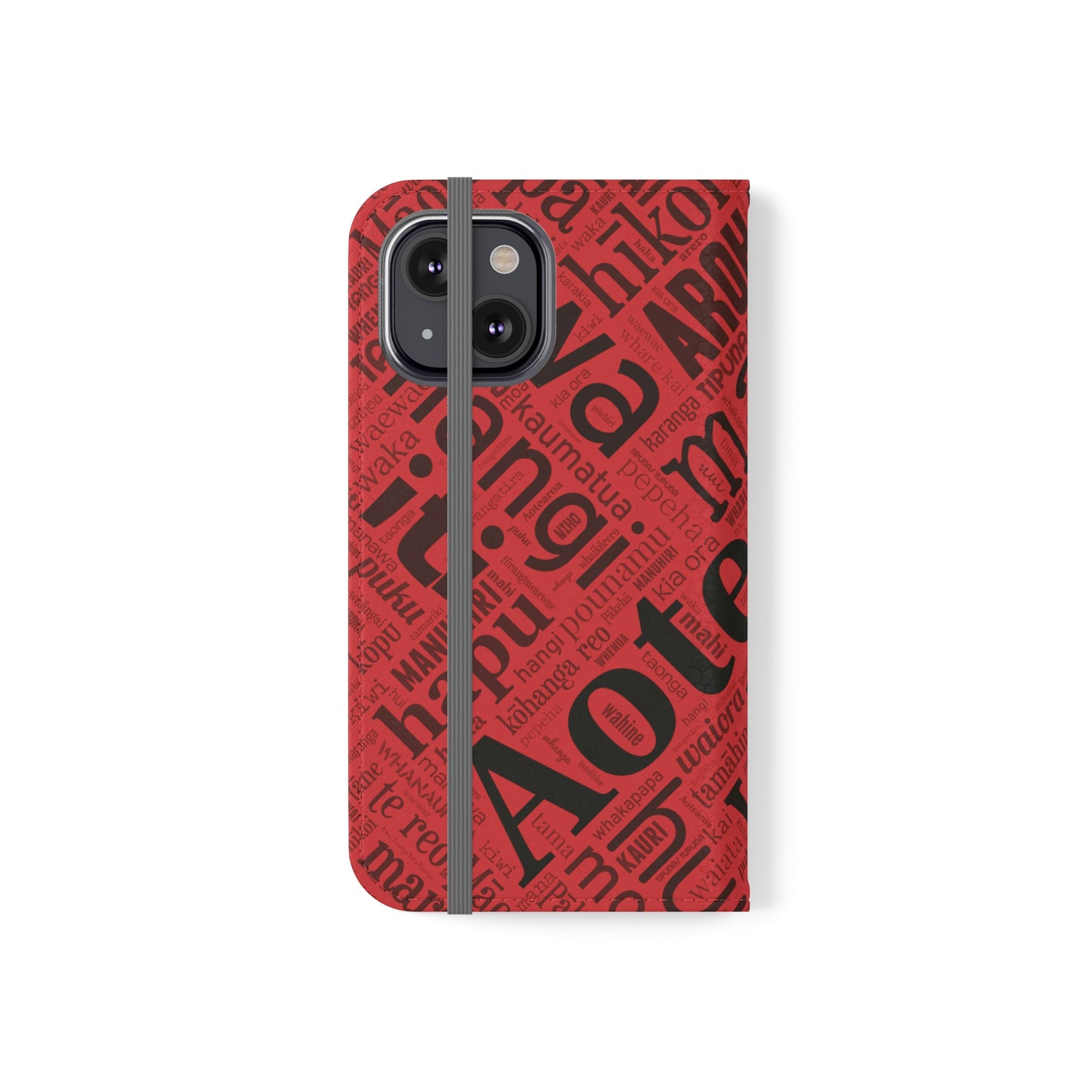 Red Māori Word Art Flip Cases