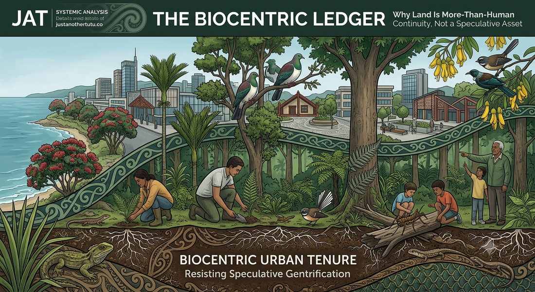 Aotearoa Biocentric Tenure: Restoring native ecosystem continuity alongside human community stewardship.