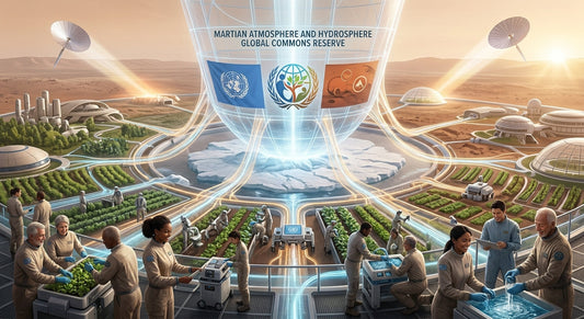 Explore the intersection of systemic resilience and space exploration. UN delegates review the 'Manifesto for the Martian Biosphere' in this exclusive conceptual vision of planetary governance.