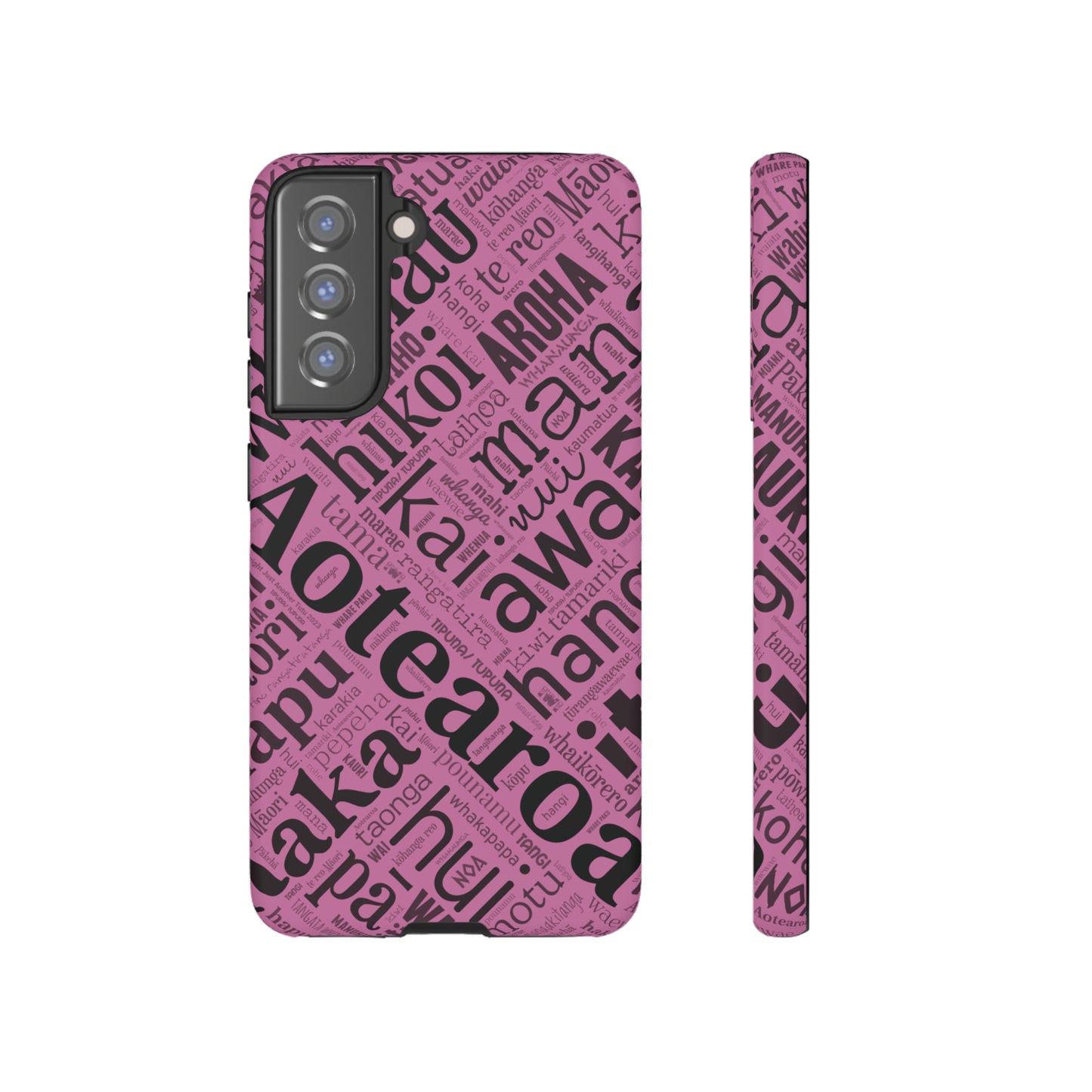 Pink Māori Word Art Tough Phone Case for Samsung