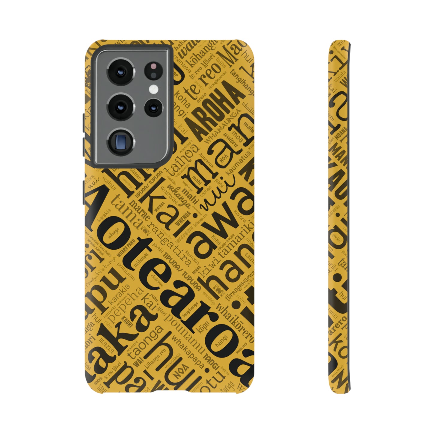 Yellow Māori Word Art Tough Phone Case for Samsung