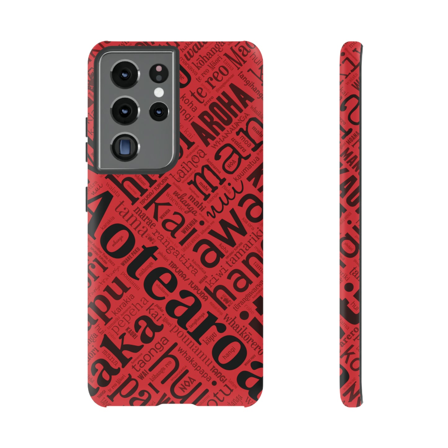 Red Māori Word Art Tough Phone Case for Samsung