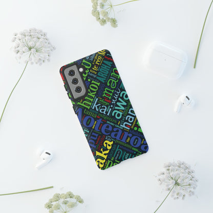 Rainbow Black Māori Word Art Tough Phone Case for Samsung