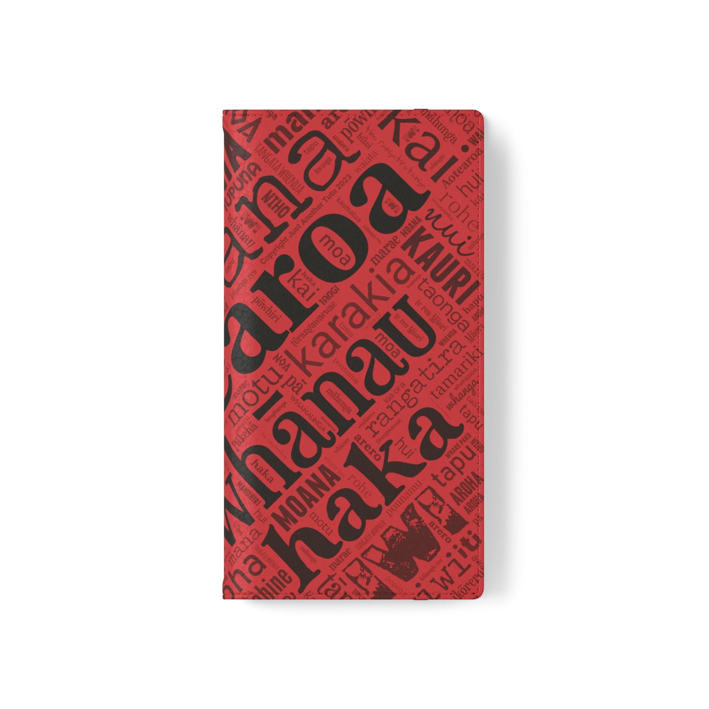 Red Māori Word Art Flip Cases