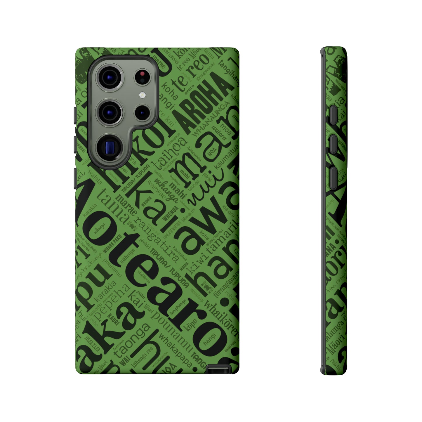 Green Māori Word Art Tough Phone Case for Samsung