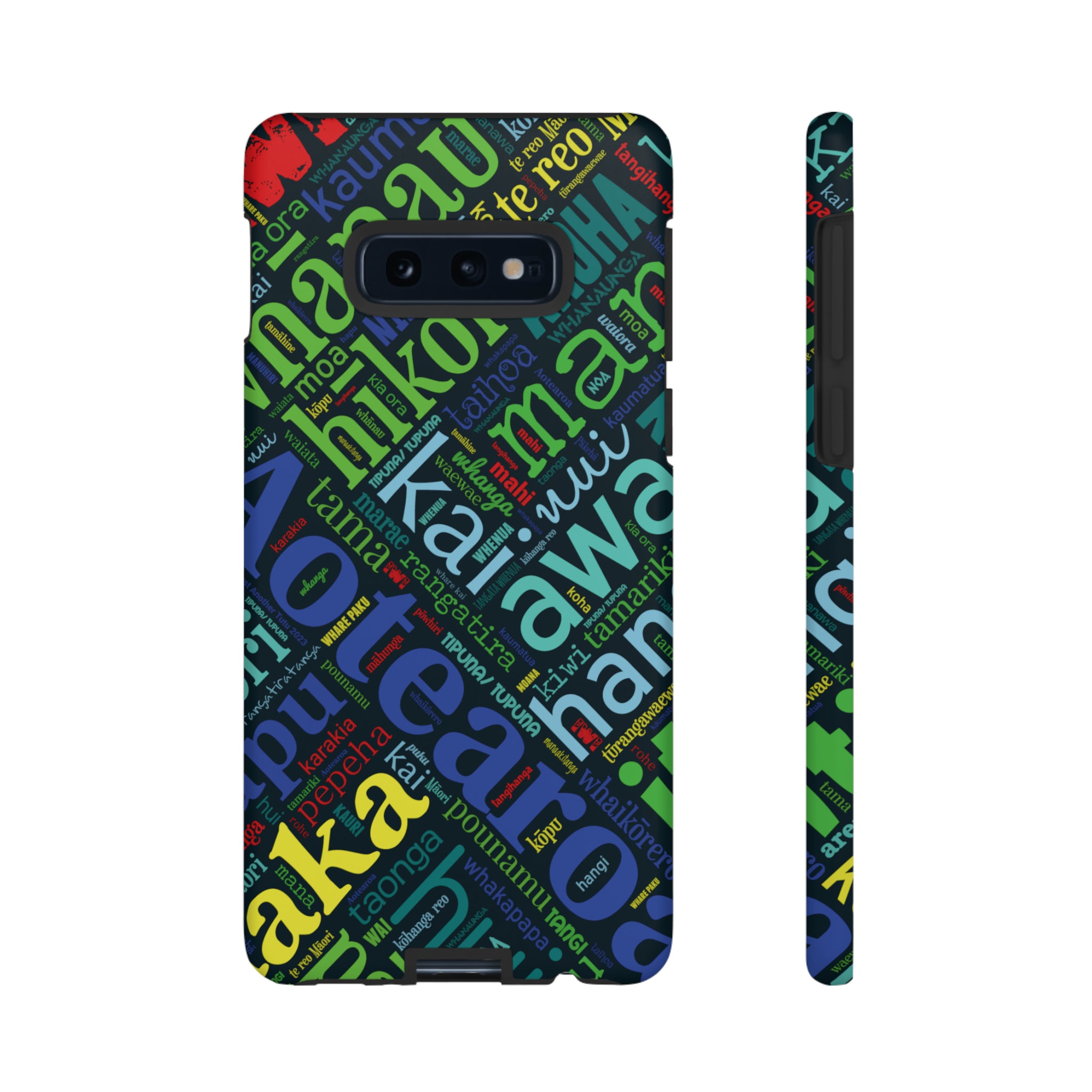 Rainbow Black M ori Word Art Tough Phone Case for Samsung Just