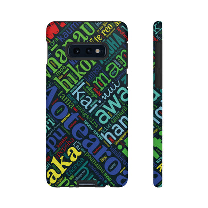 Rainbow Black Māori Word Art Tough Phone Case for Samsung