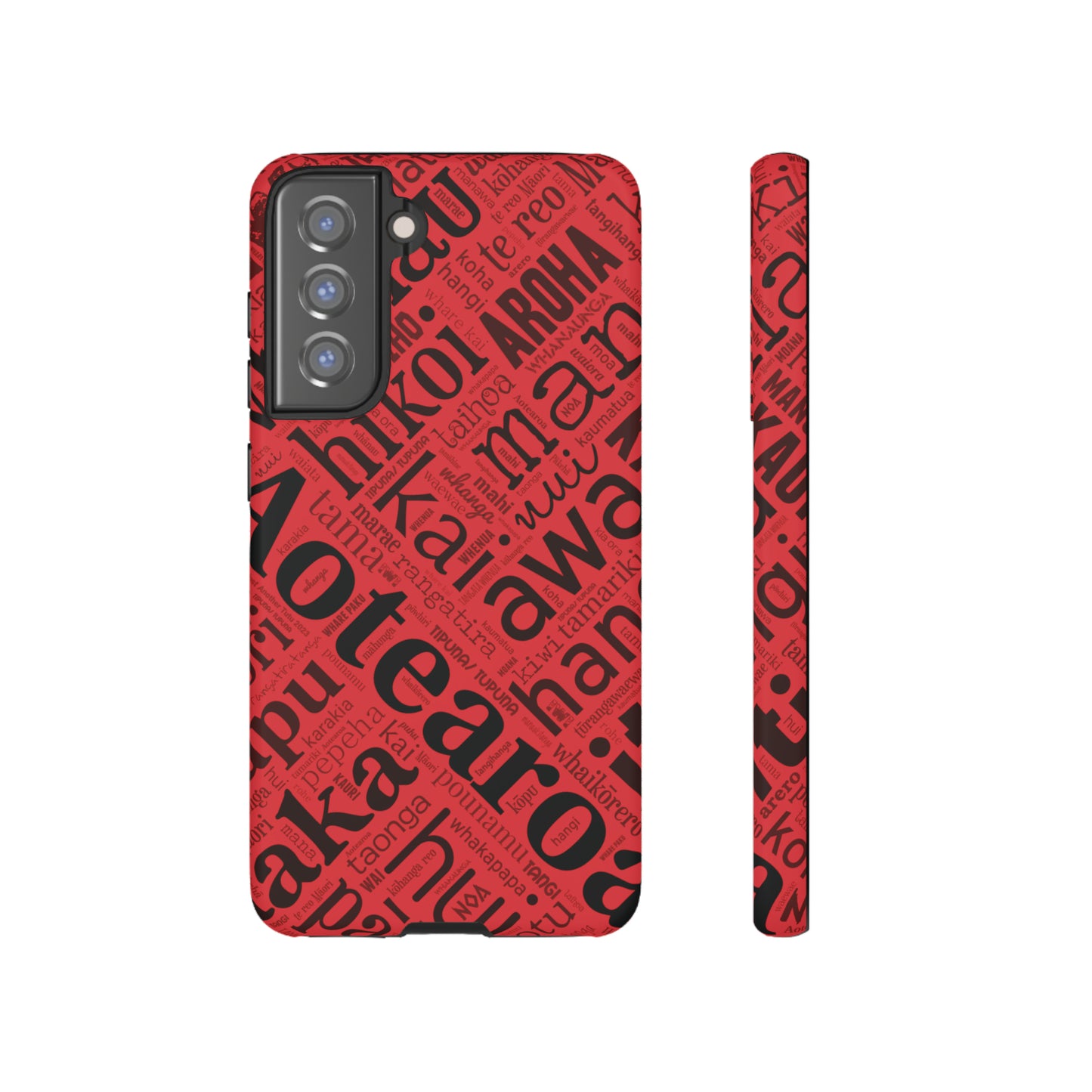 Red Māori Word Art Tough Phone Case for Samsung