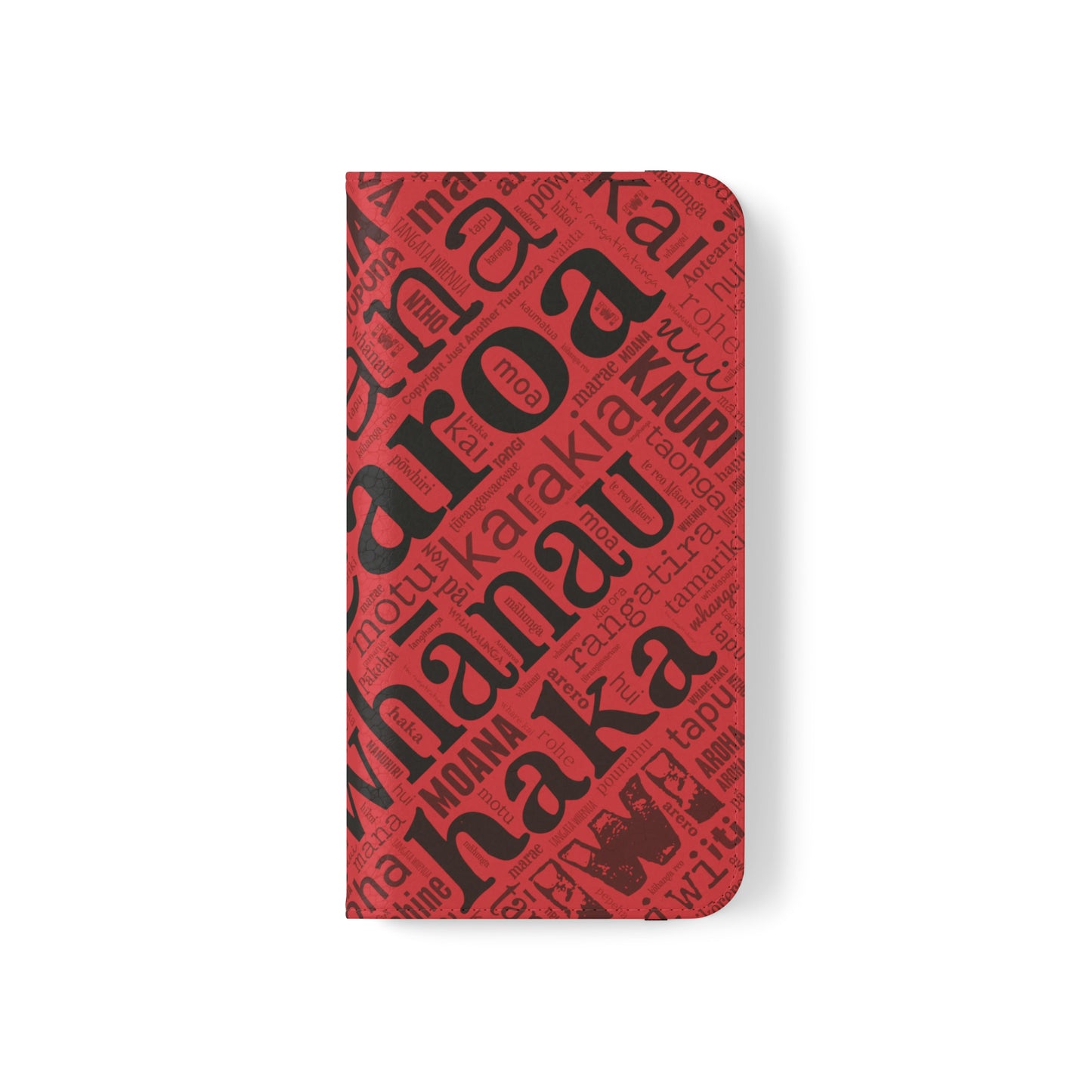 Red Māori Word Art Flip Cases