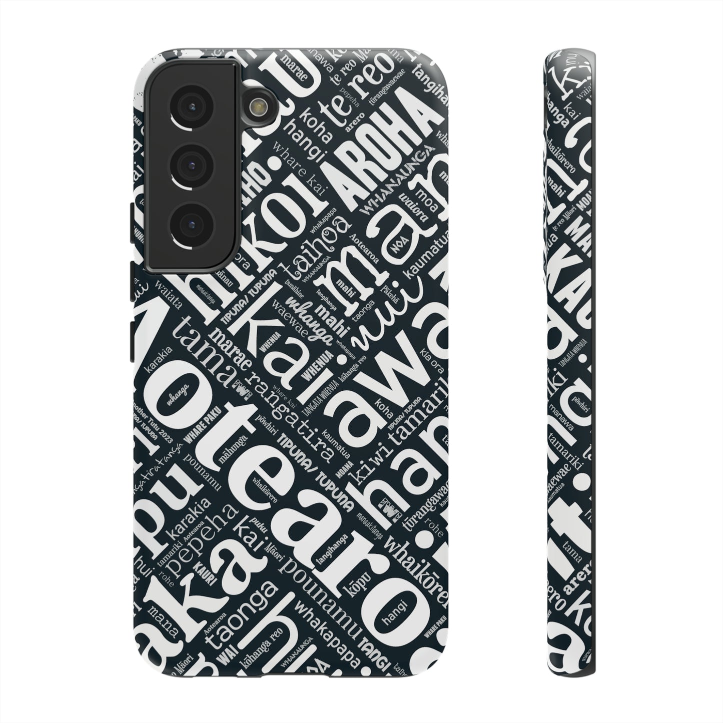 Black Māori Word Art Tough Phone Case for Samsung