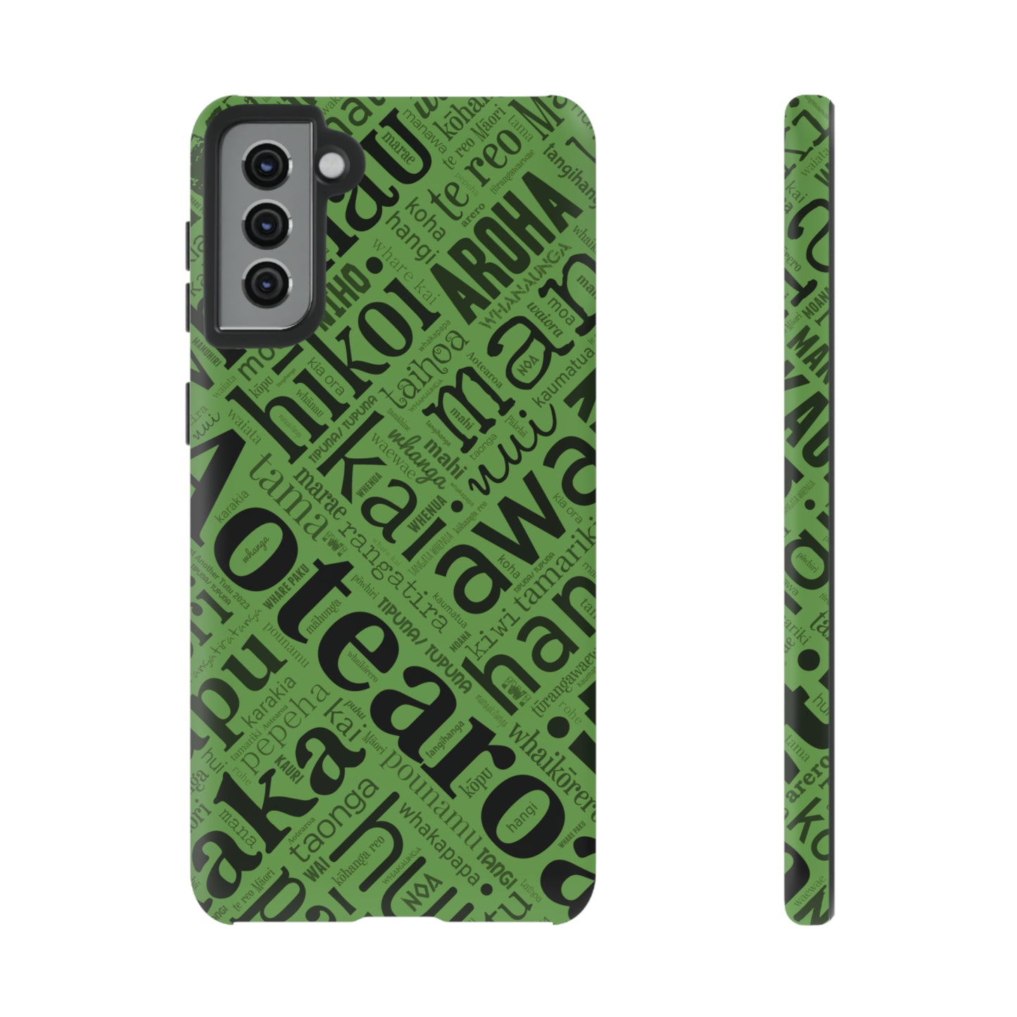 Green Māori Word Art Tough Phone Case for Samsung