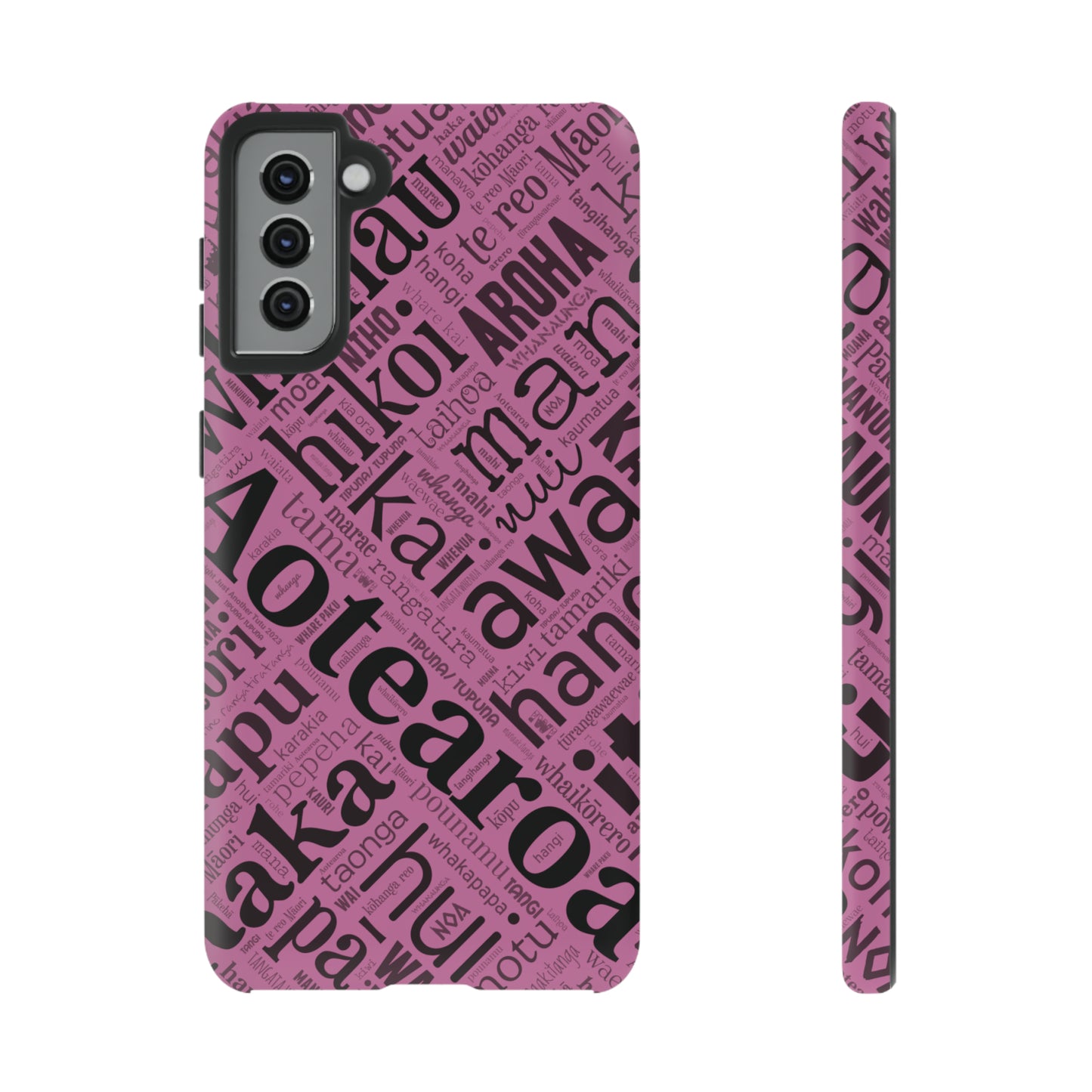 Pink Māori Word Art Tough Phone Case for Samsung