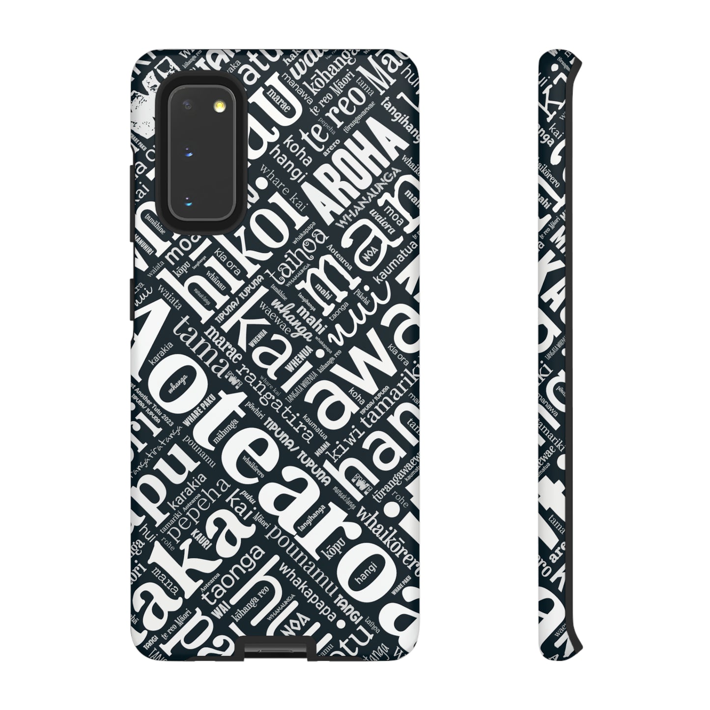 Black Māori Word Art Tough Phone Case for Samsung