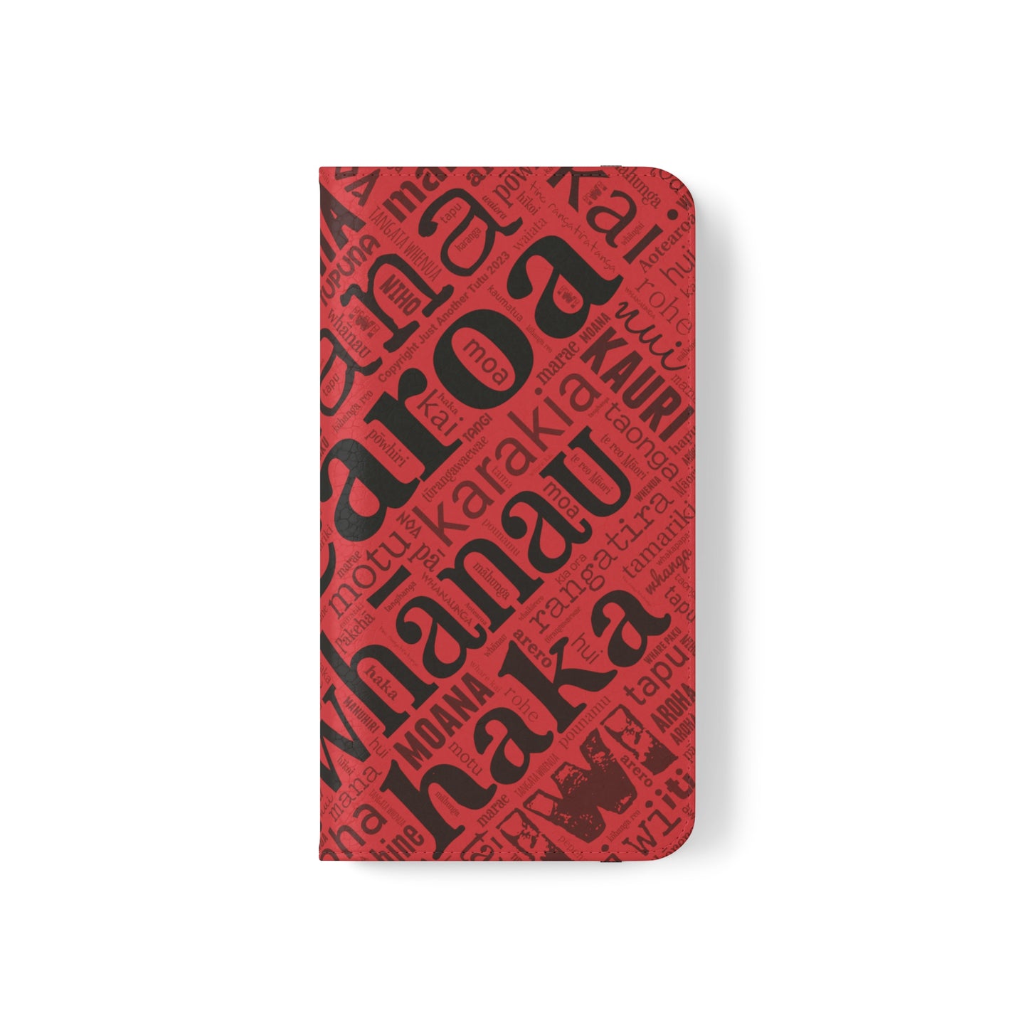 Red Māori Word Art Flip Cases