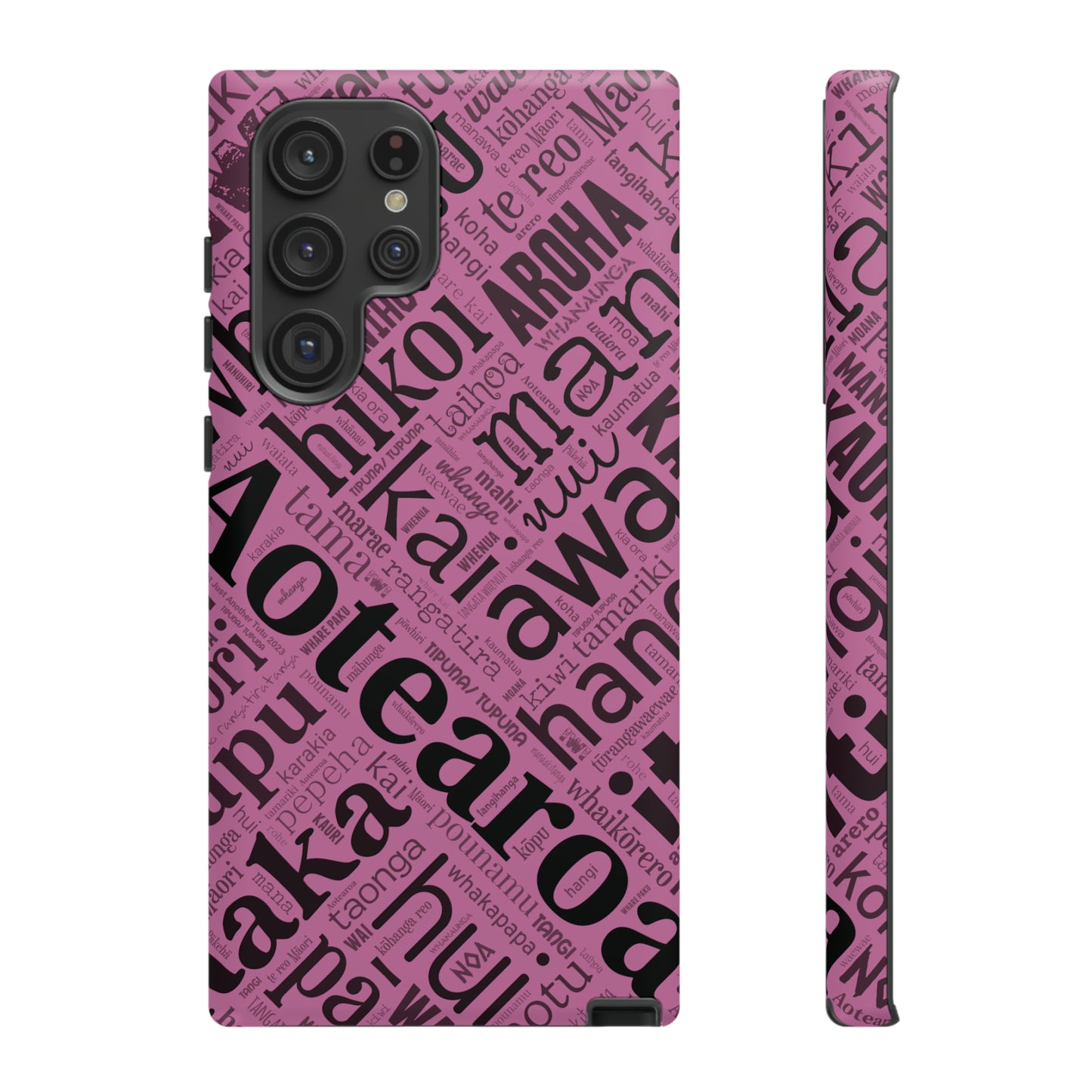 Pink Māori Word Art Tough Phone Case for Samsung