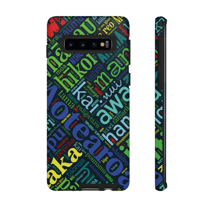 Rainbow Black Māori Word Art Tough Phone Case for Samsung