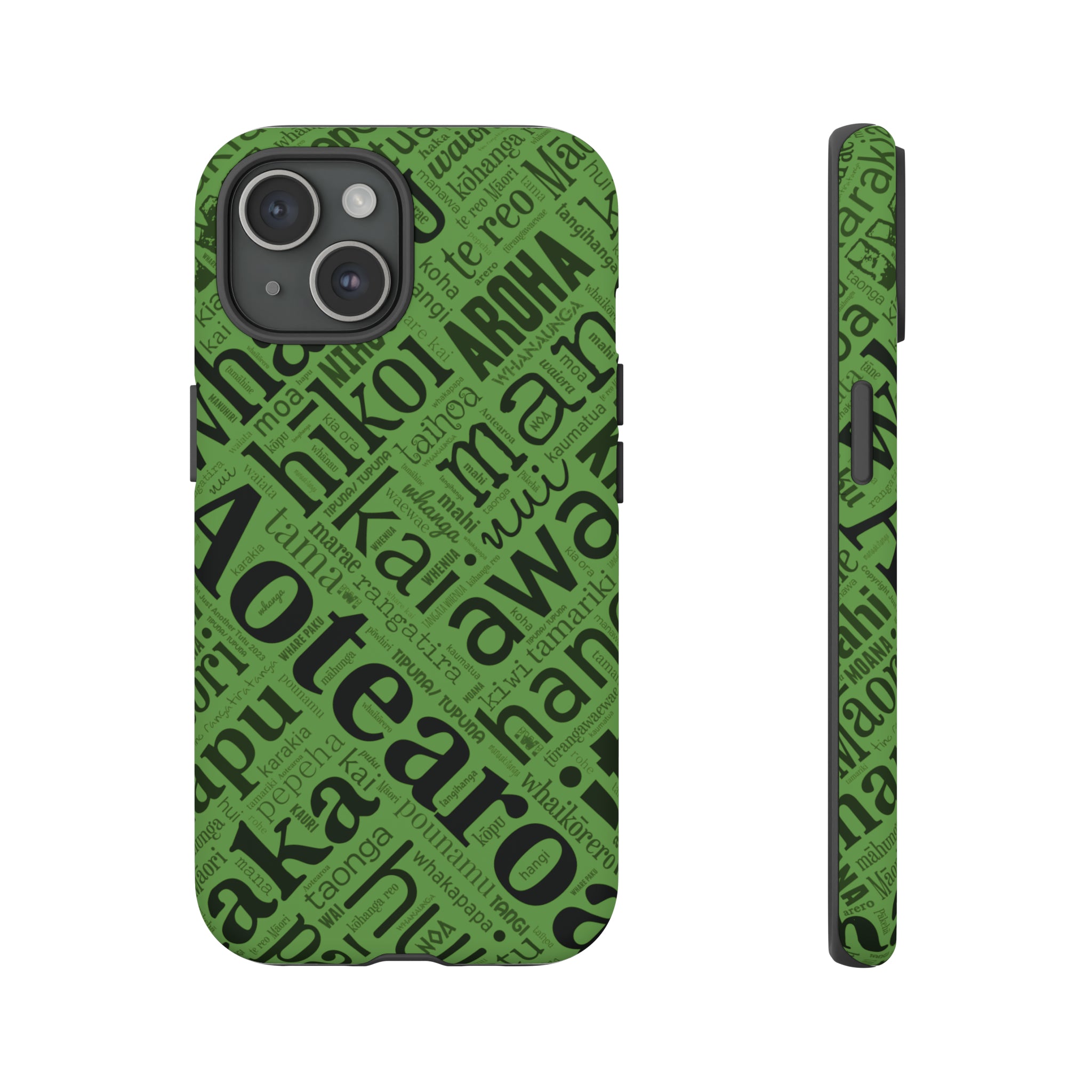 Green M ori Word Art Tough Phone Case for iPhone Just Another Tutu