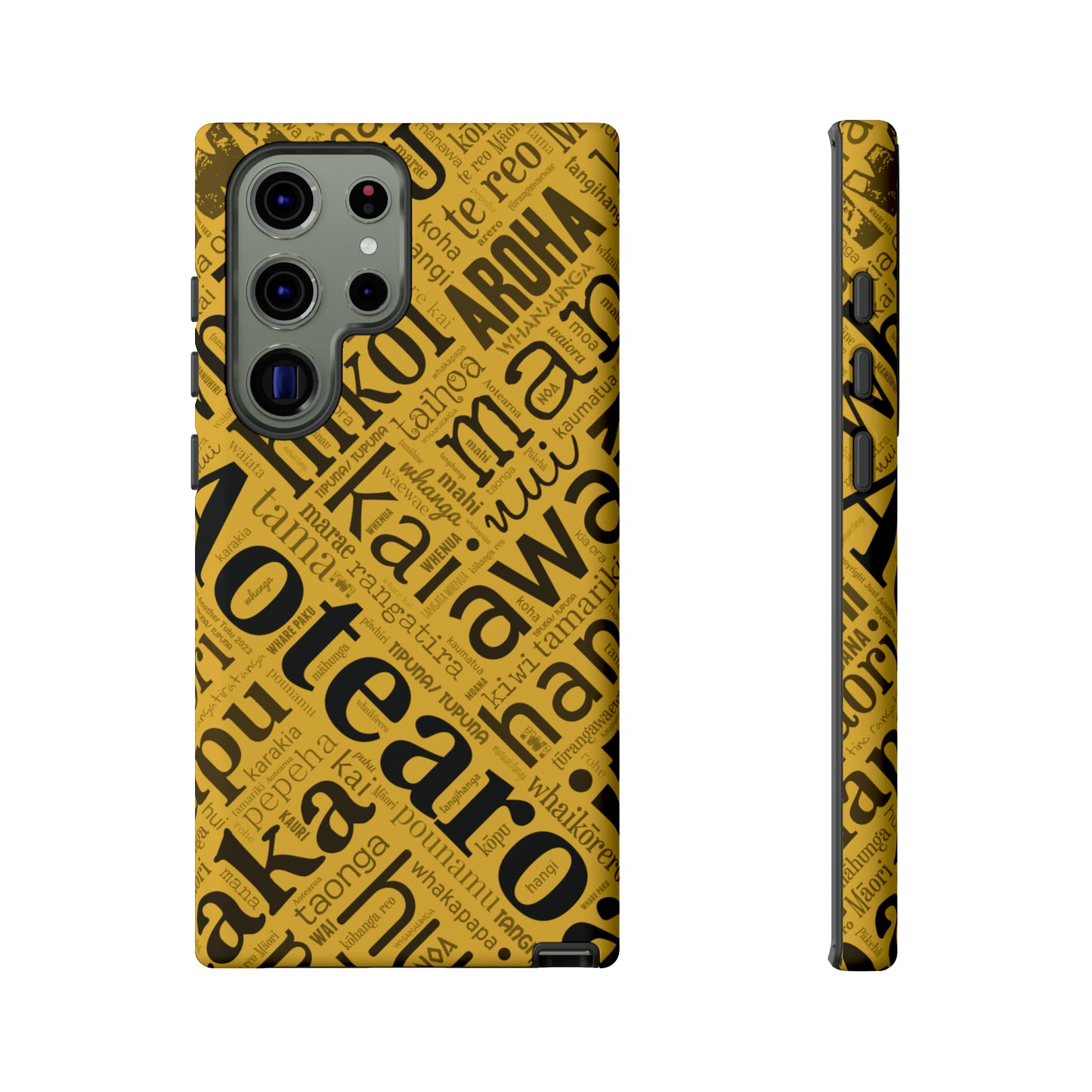 Yellow Māori Word Art Tough Phone Case for Samsung