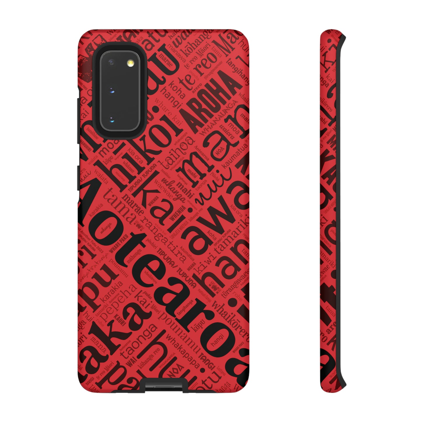 Red Māori Word Art Tough Phone Case for Samsung