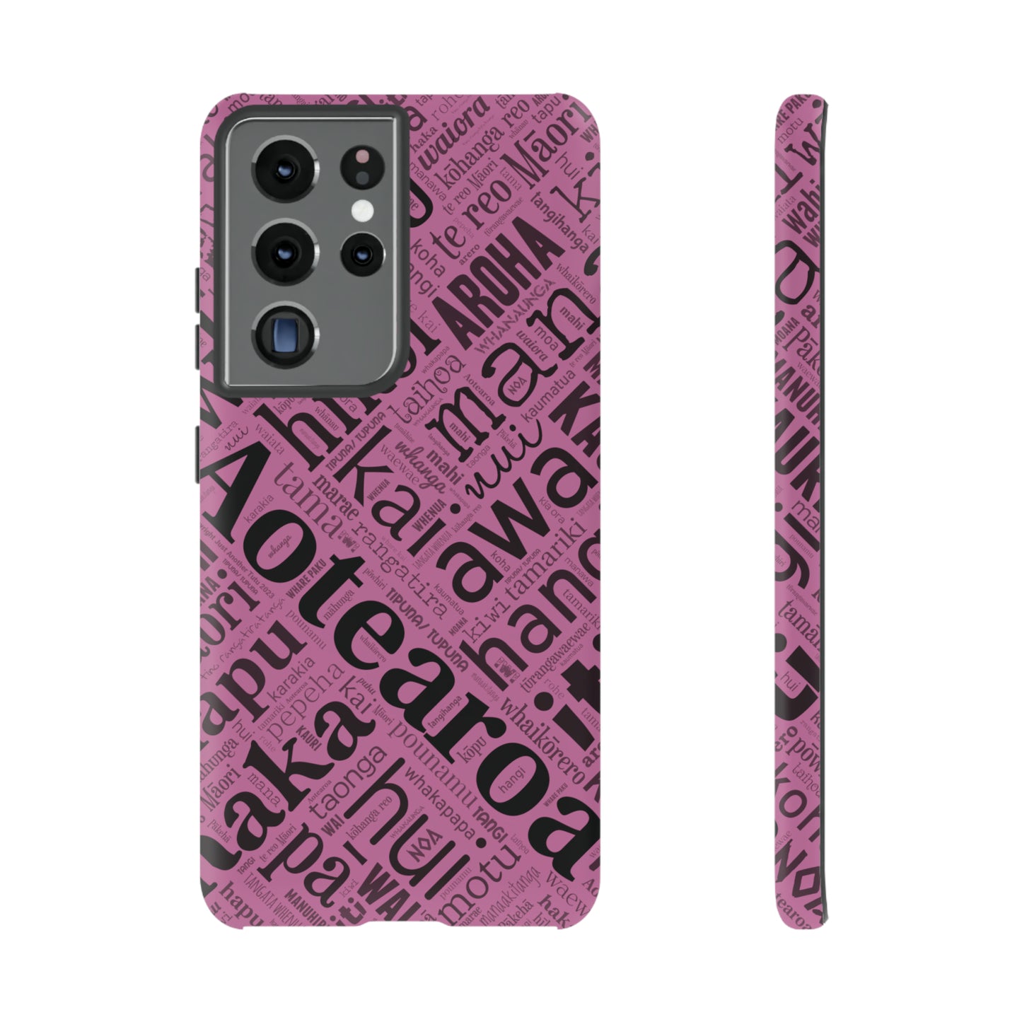 Pink Māori Word Art Tough Phone Case for Samsung