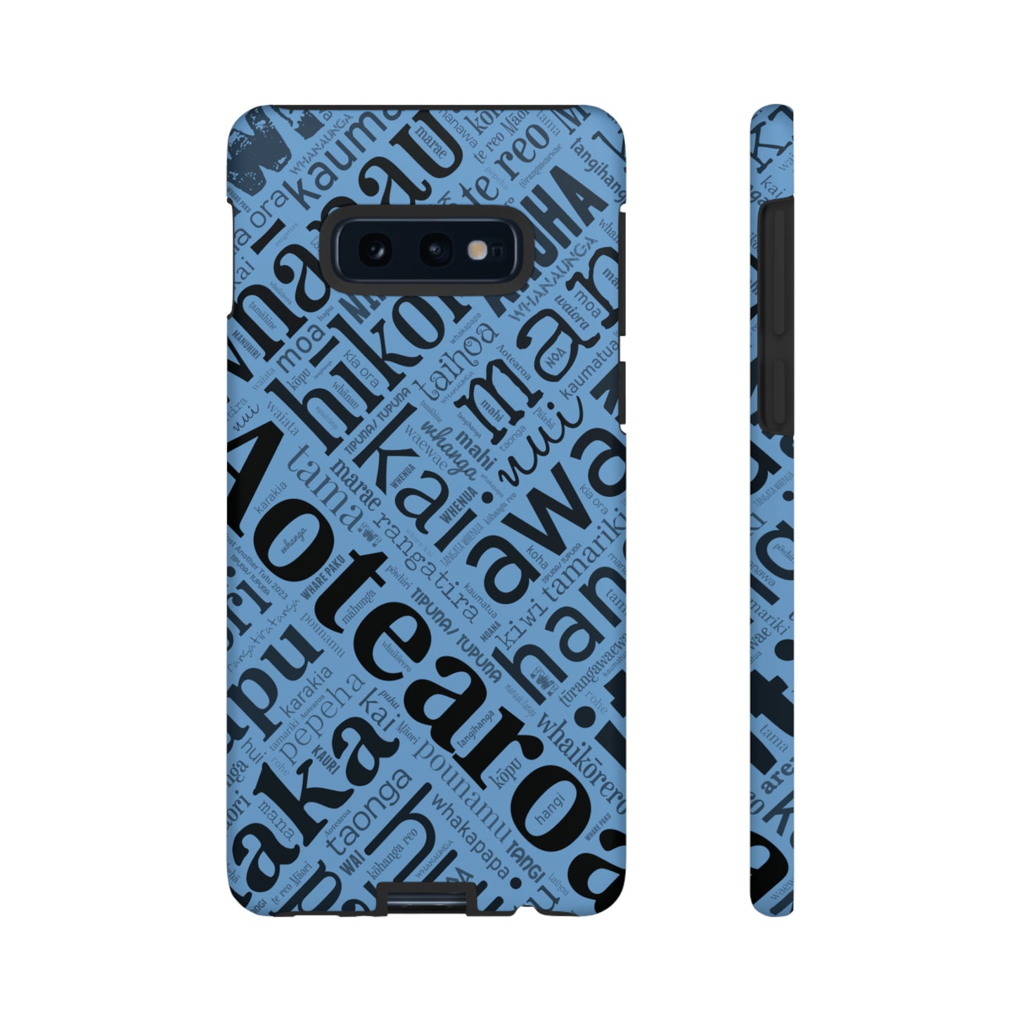 Light Blue Māori Word Art Tough Phone Case for Samsung