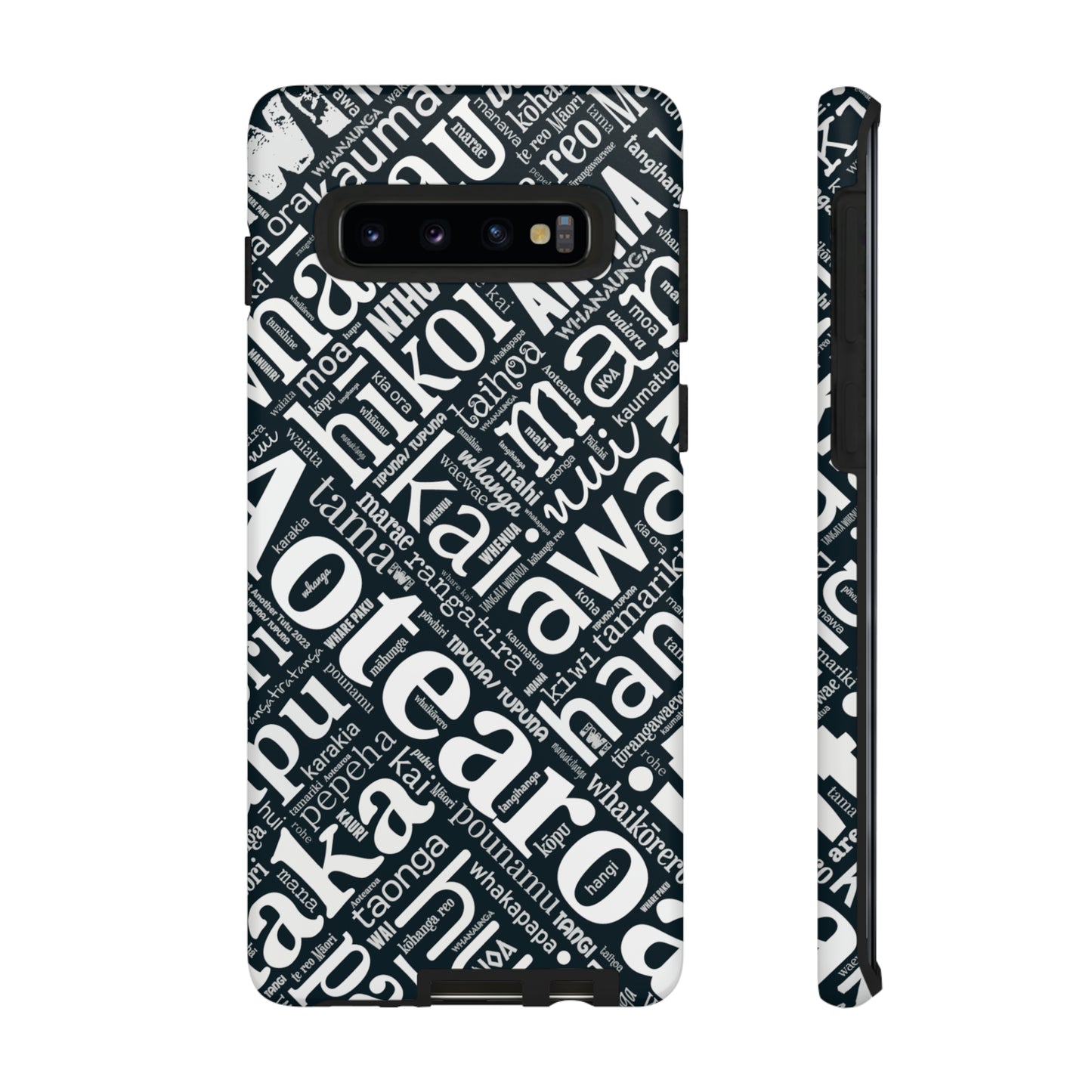 Black Māori Word Art Tough Phone Case for Samsung