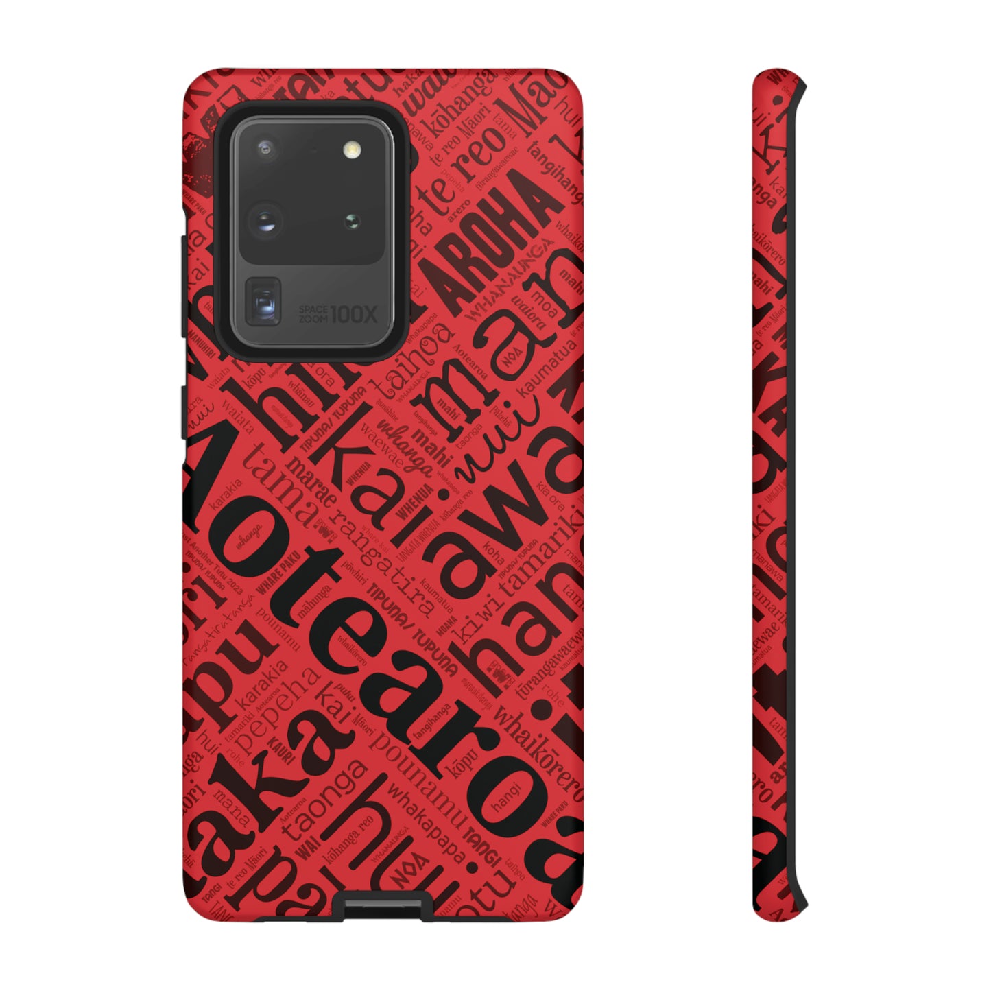 Red Māori Word Art Tough Phone Case for Samsung