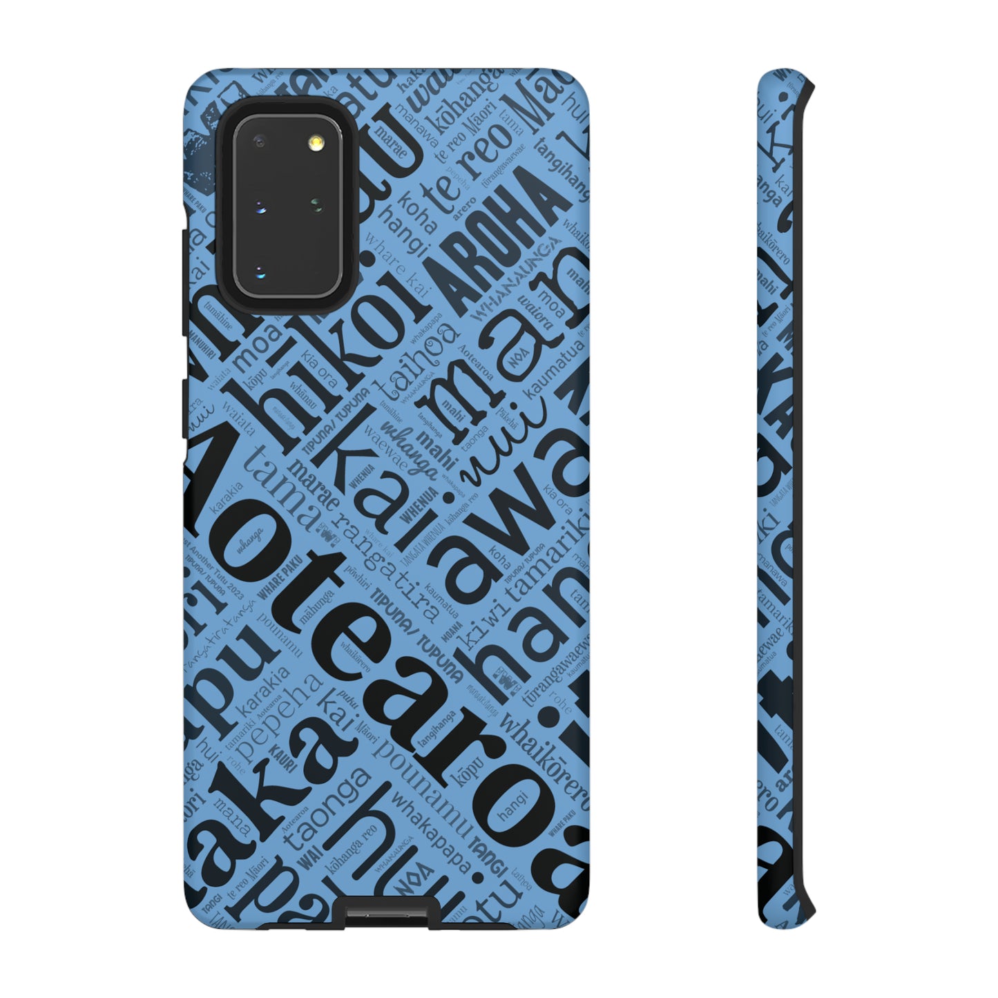 Light Blue Māori Word Art Tough Phone Case for Samsung