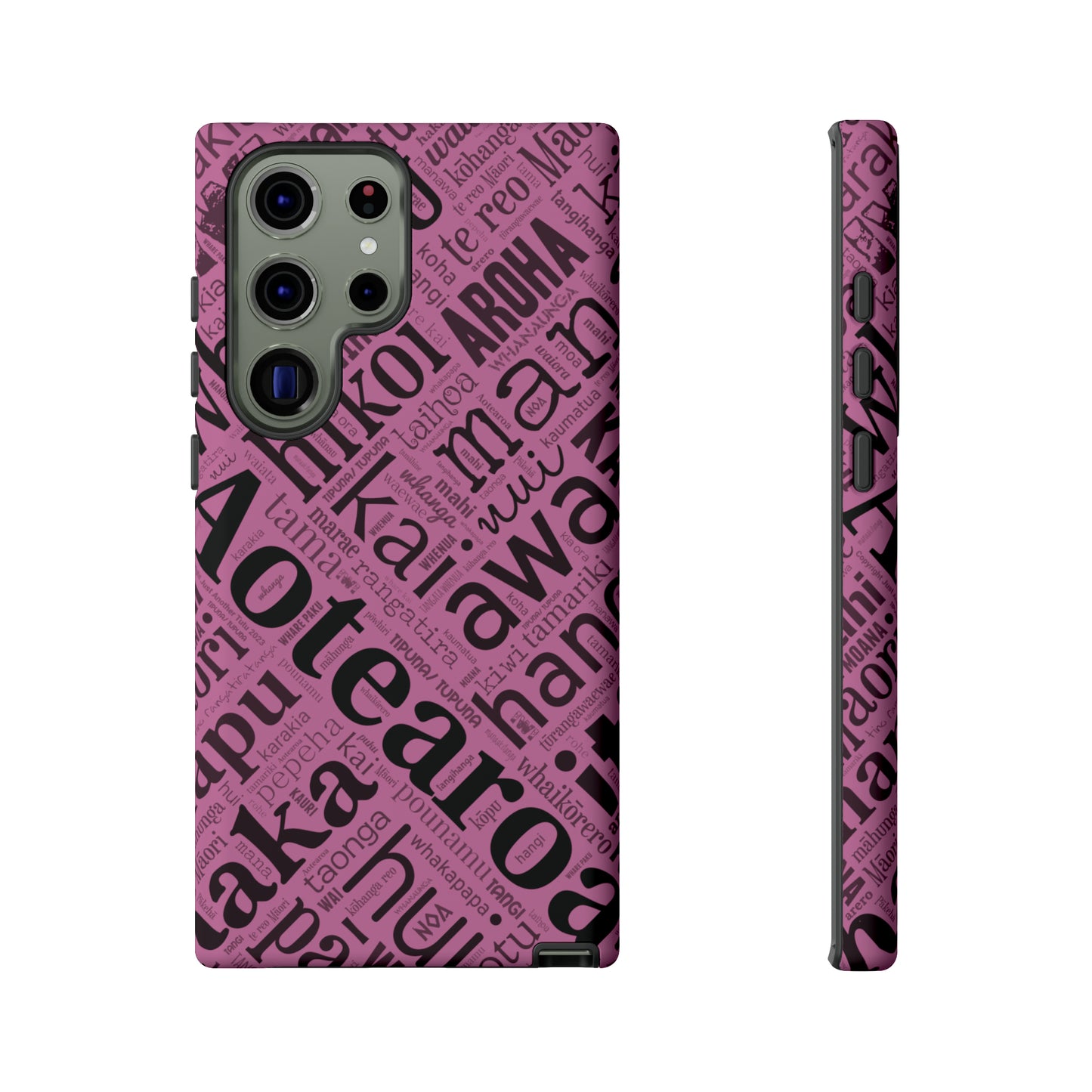 Pink Māori Word Art Tough Phone Case for Samsung