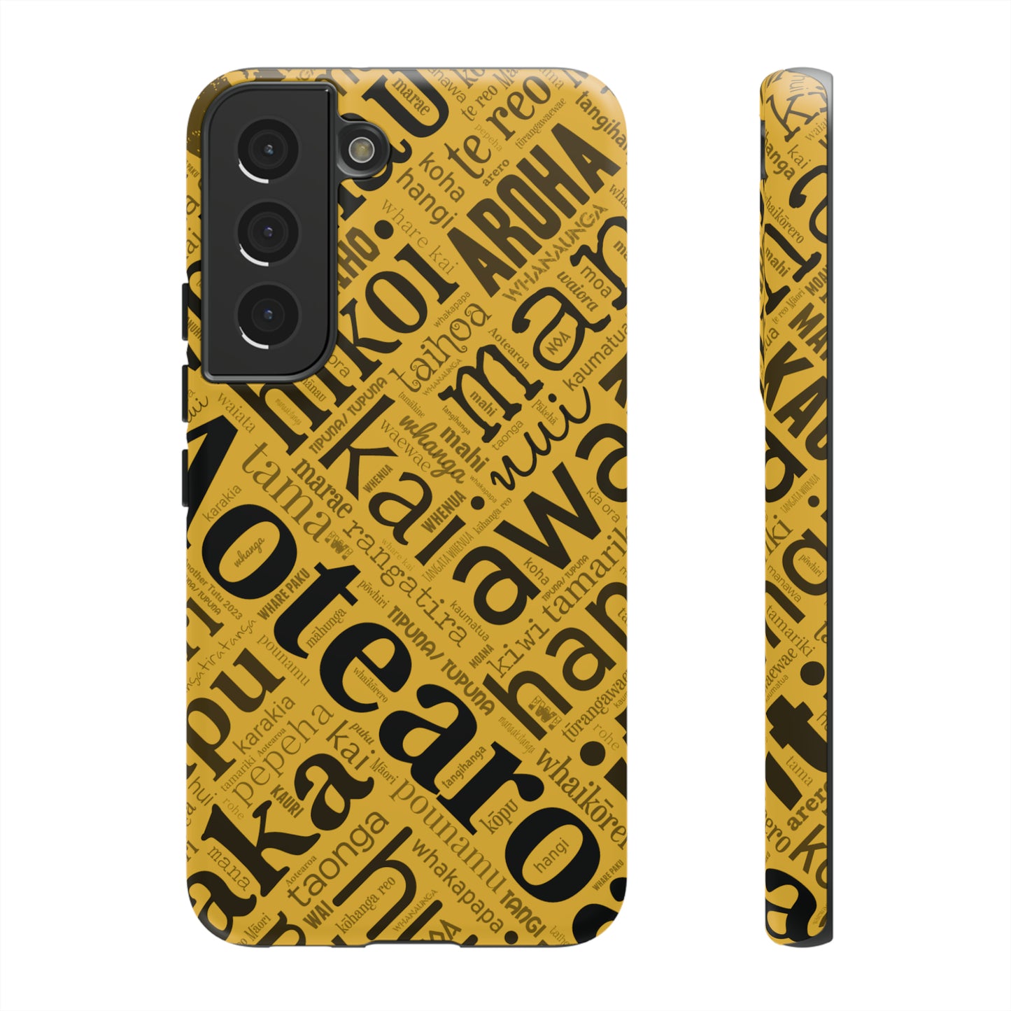 Yellow Māori Word Art Tough Phone Case for Samsung