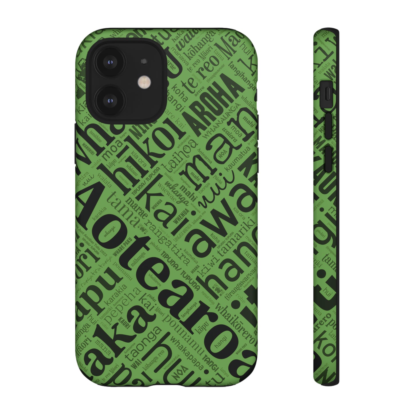 Green Māori Word Art Tough Phone Case for iPhone