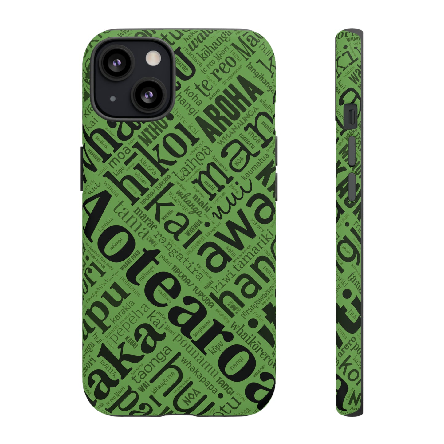 Green Māori Word Art Tough Phone Case for iPhone