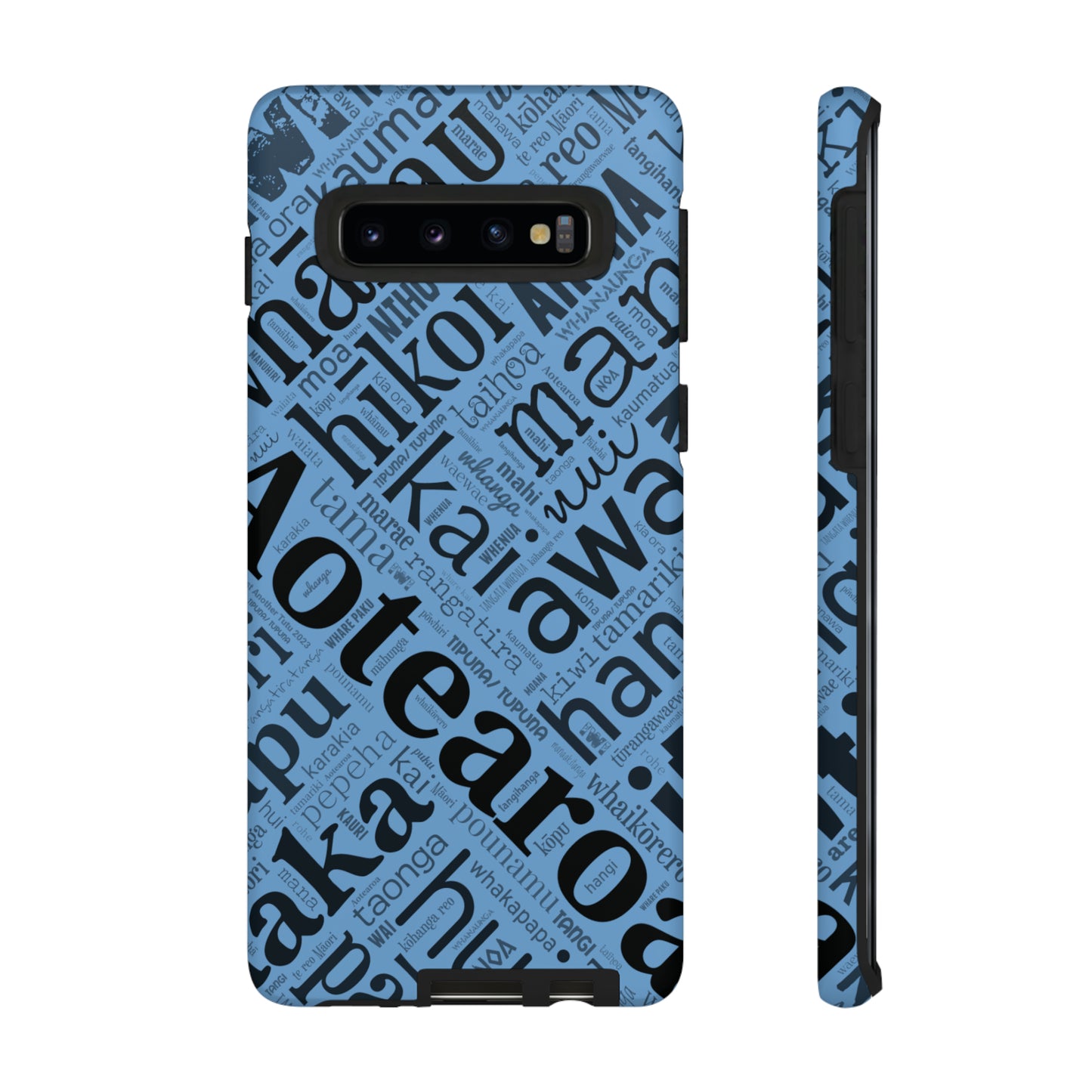 Light Blue Māori Word Art Tough Phone Case for Samsung