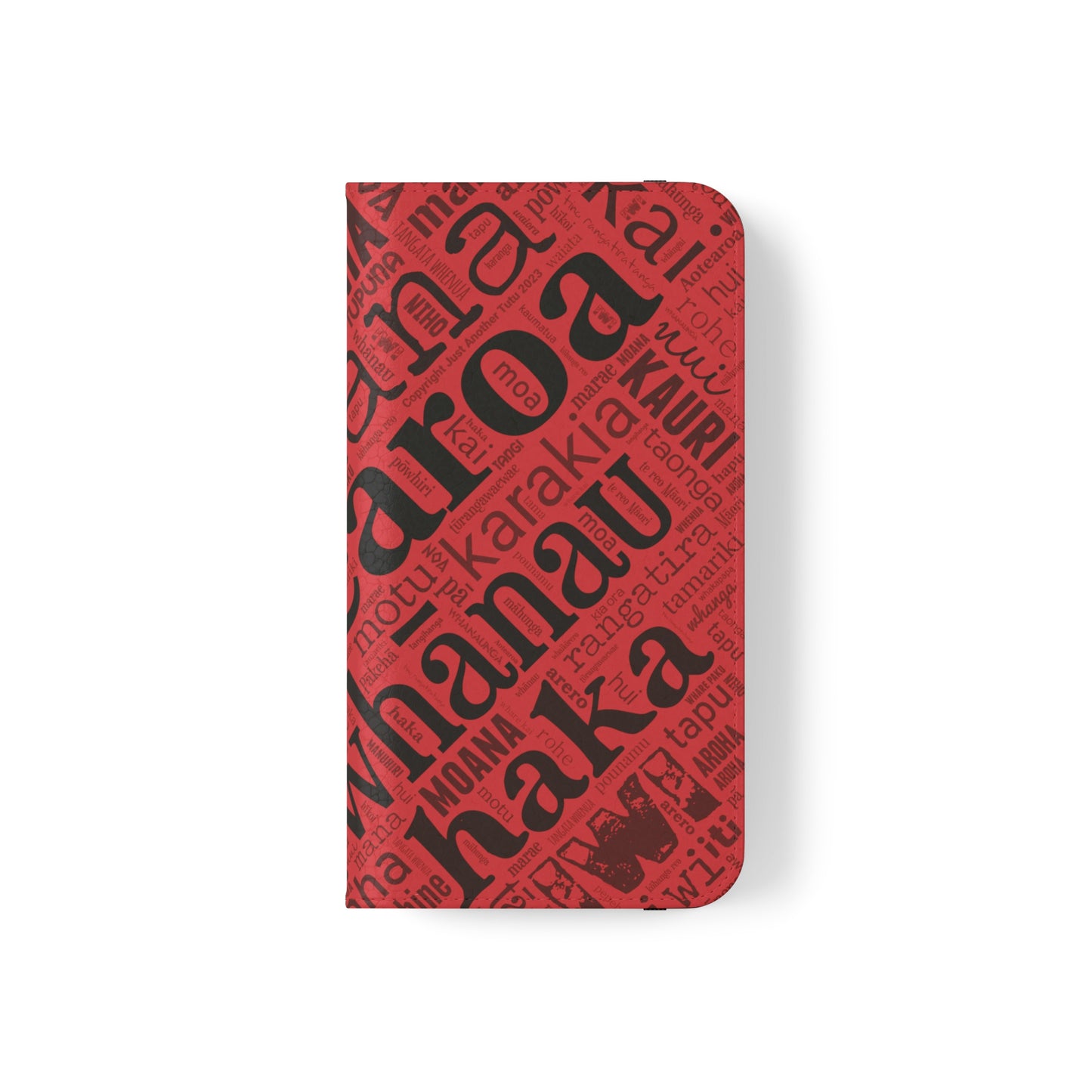 Red Māori Word Art Flip Cases