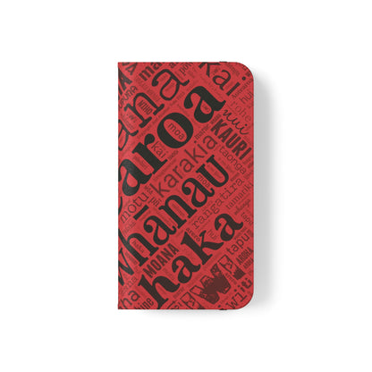 Red Māori Word Art Flip Cases