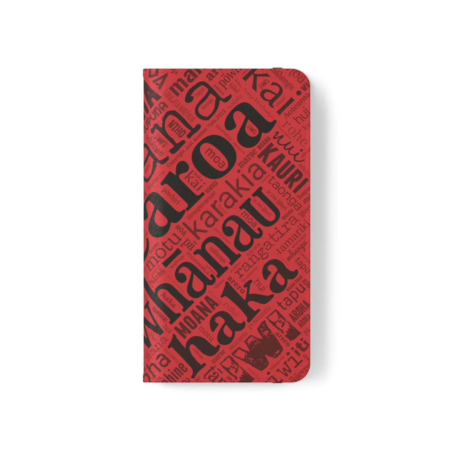 Red Māori Word Art Flip Cases