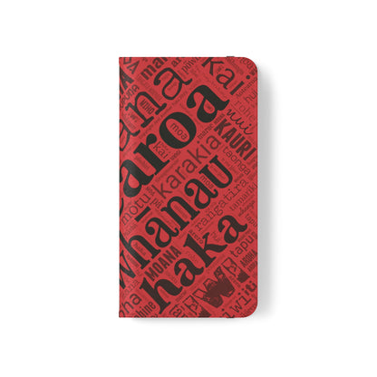 Red Māori Word Art Flip Cases