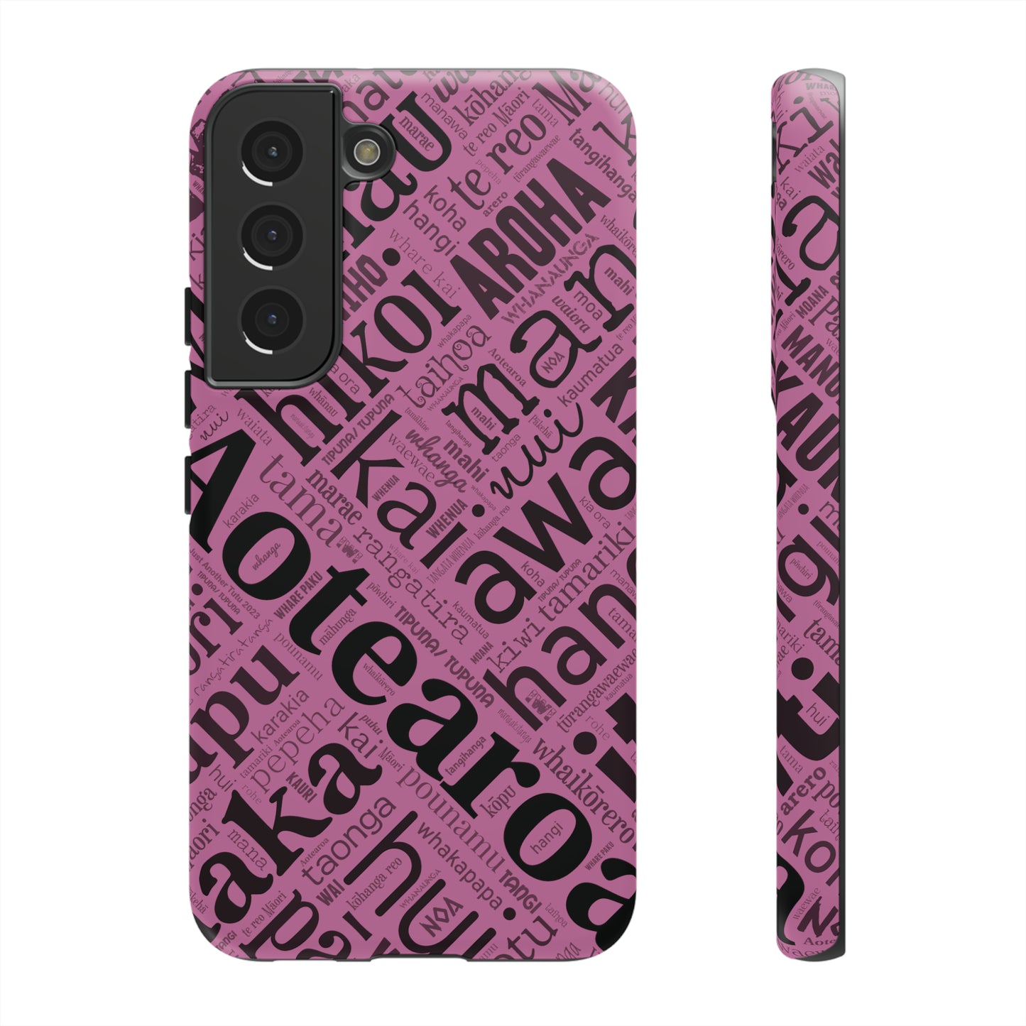 Pink Māori Word Art Tough Phone Case for Samsung