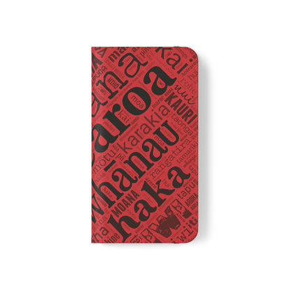 Red Māori Word Art Flip Cases