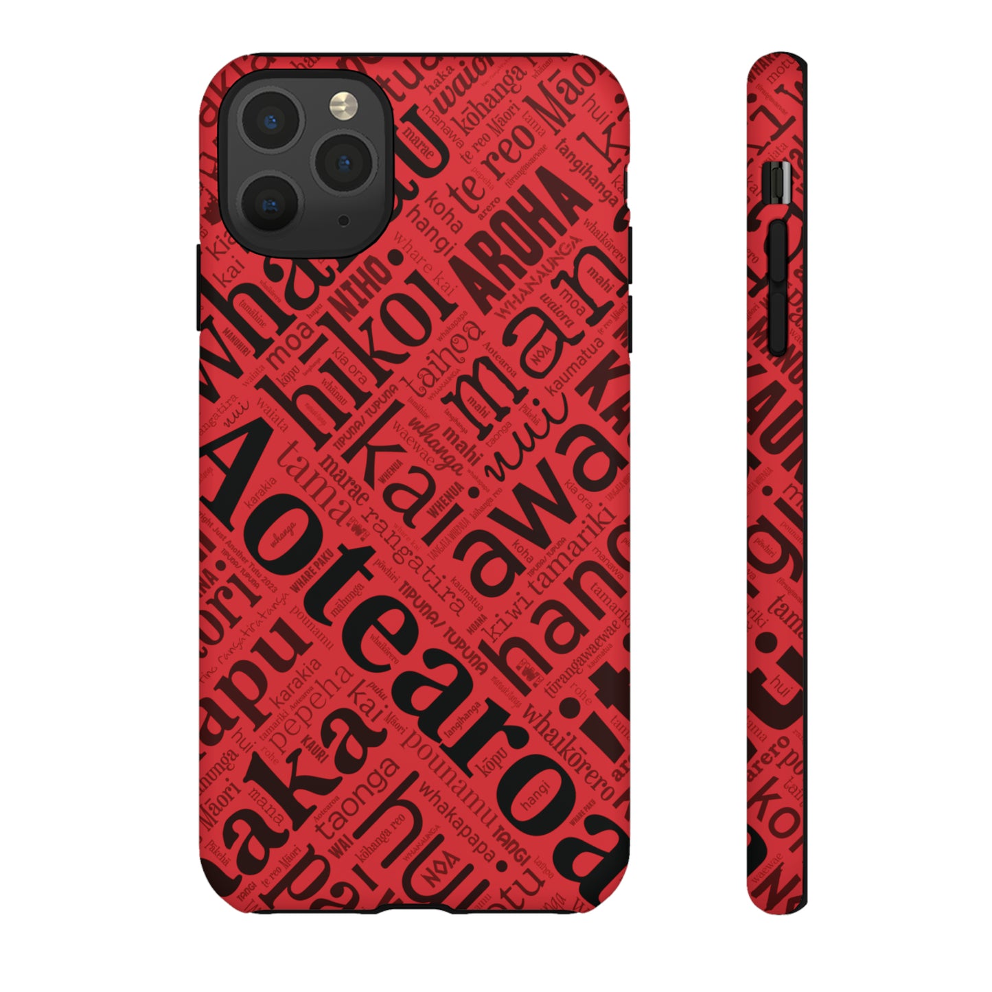 Red Māori Word Art Tough Phone Case for iPhone