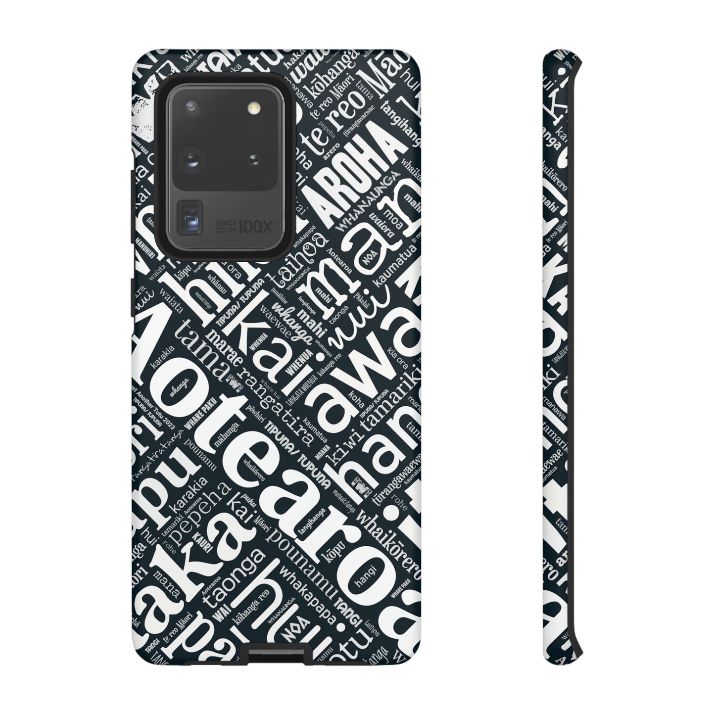 Black Māori Word Art Tough Phone Case for Samsung