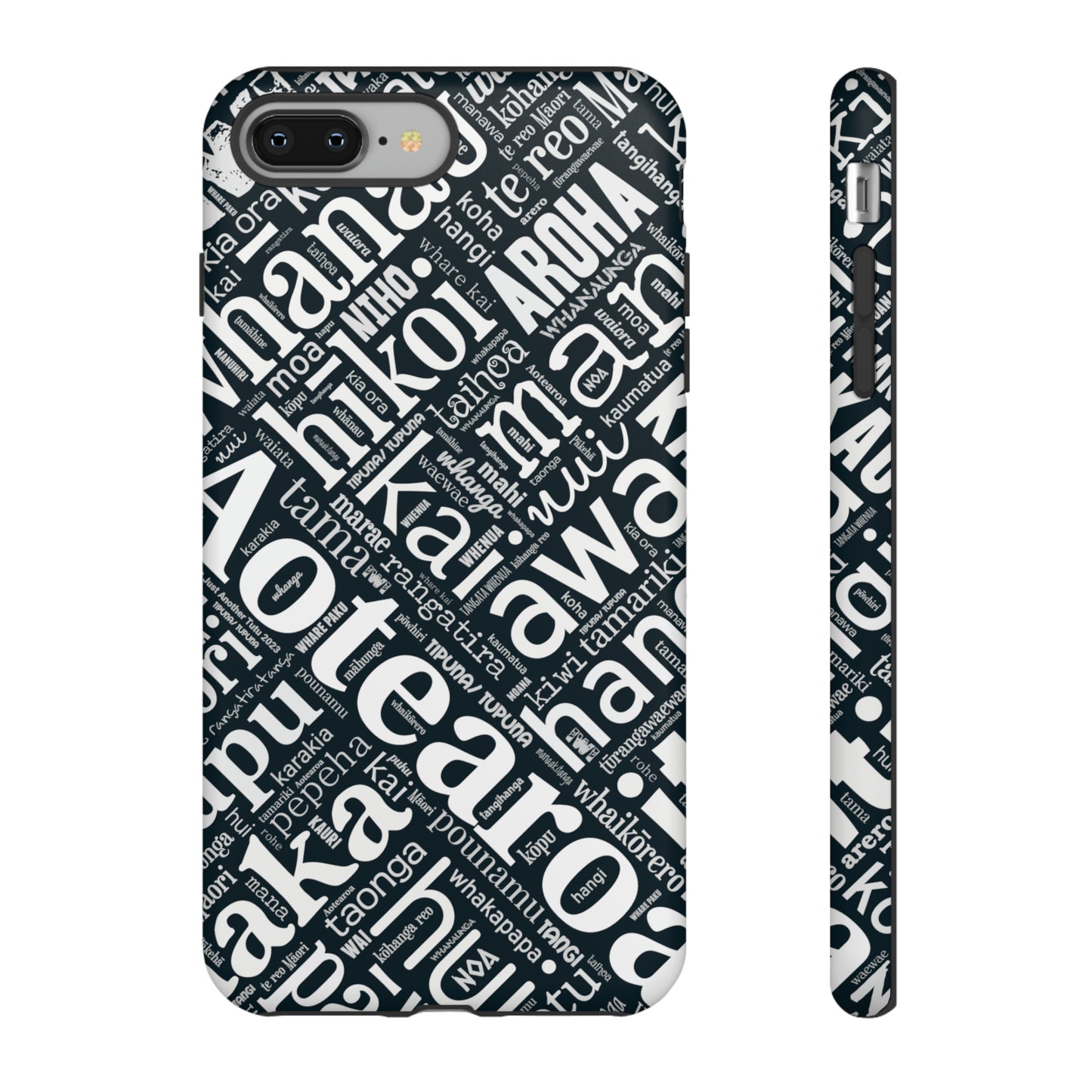 Black Māori Word Art Tough Phone Case for iPhone