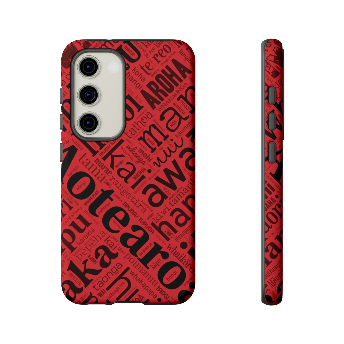 Red Māori Word Art Tough Phone Case for Samsung