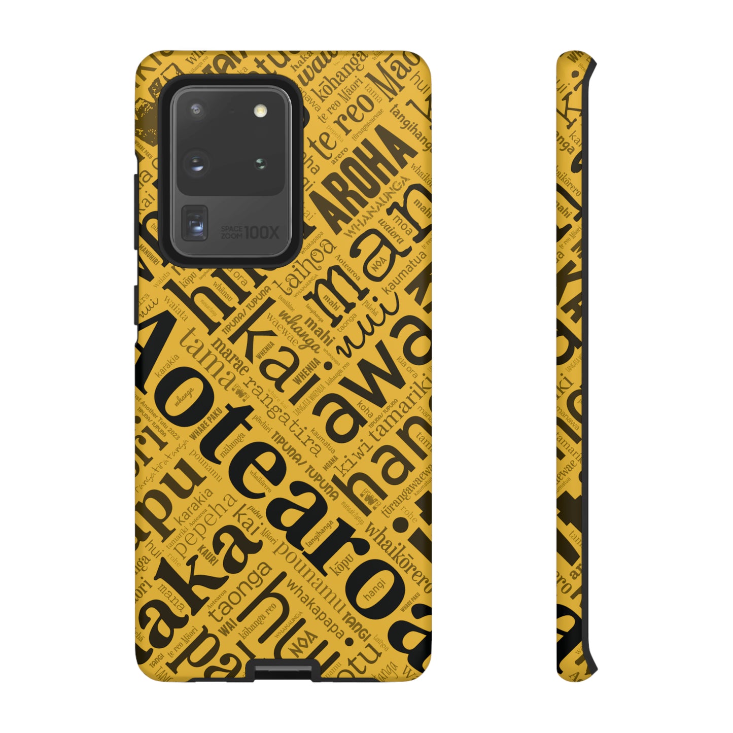 Yellow Māori Word Art Tough Phone Case for Samsung